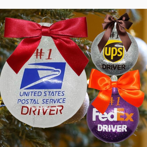 Federal Express, UPS, and Mailman/Mail Lady Christmas Tree Ornament| Customized - Picture 1 of 10